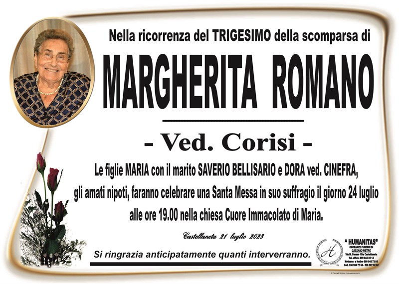Trigesimo di Margherita Romano