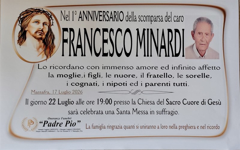 Anniversario di Francesco Minardi