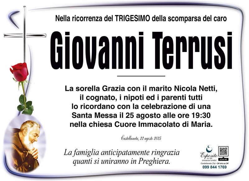 Trigesimo di Giovanni Terrusi