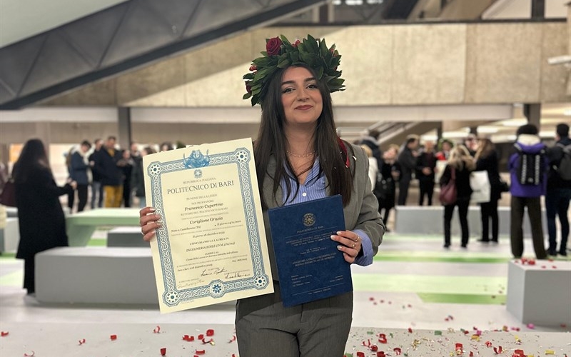 Grazia Coriglione per aver conseguito la sua Laurea in Ingegneria Edile