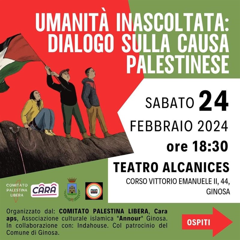 "Umanità inascolatata": a Ginosa dialogo sulla causa palestinese