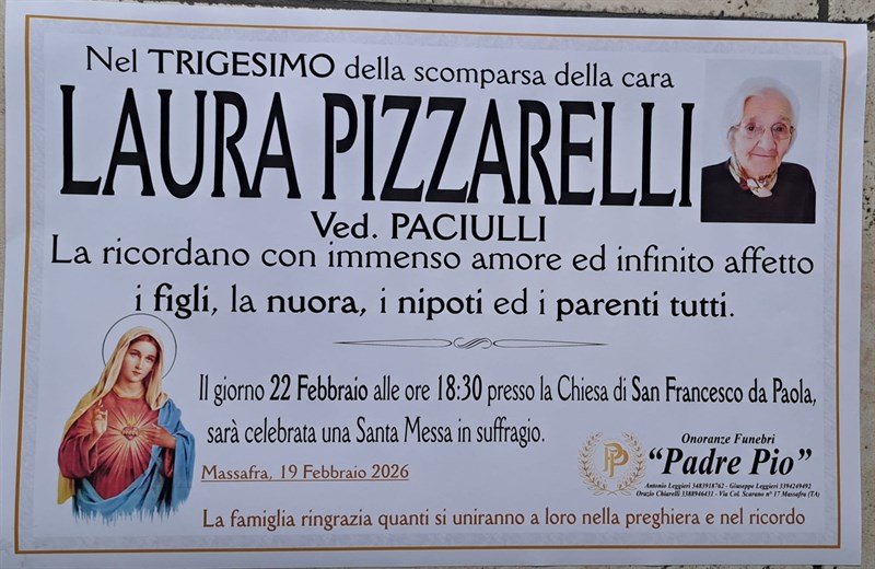 Trigesimo di Laura Pizzarelli