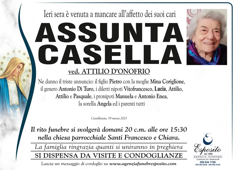 Trigesimo di Assunta Casella