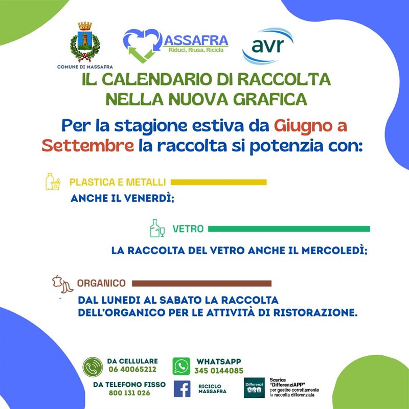 il nuovo calendario estivo per le utenze non domestiche