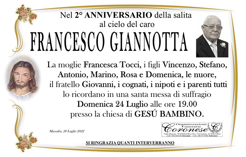 Anniversario di Francesco Giannotta