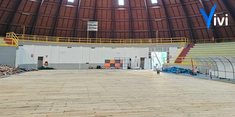 I lavori al Palazzetto dello Sport I lavori al Palazzetto dello Sport