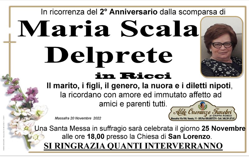 Anniversario di Maria Scala Delprete