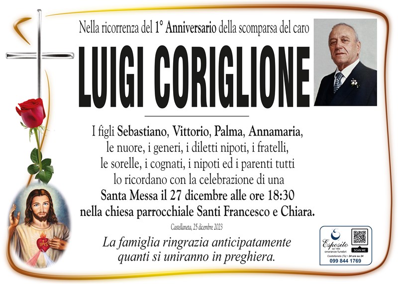 Anniversario di Luigi Coriglione