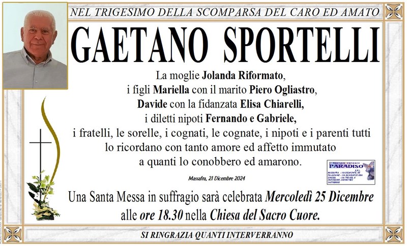 Trigesimo di Gaetano Sportelli