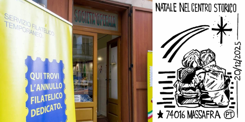 Annullo filatelico natalizio nel centro storico