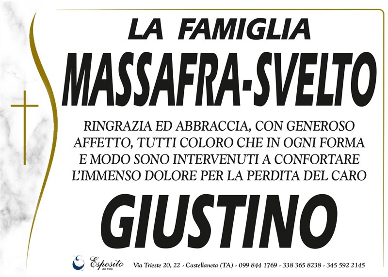 Ringraziamento di Giustino  Massafra