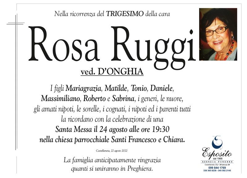 Trigesimo di Rosa Ruggi