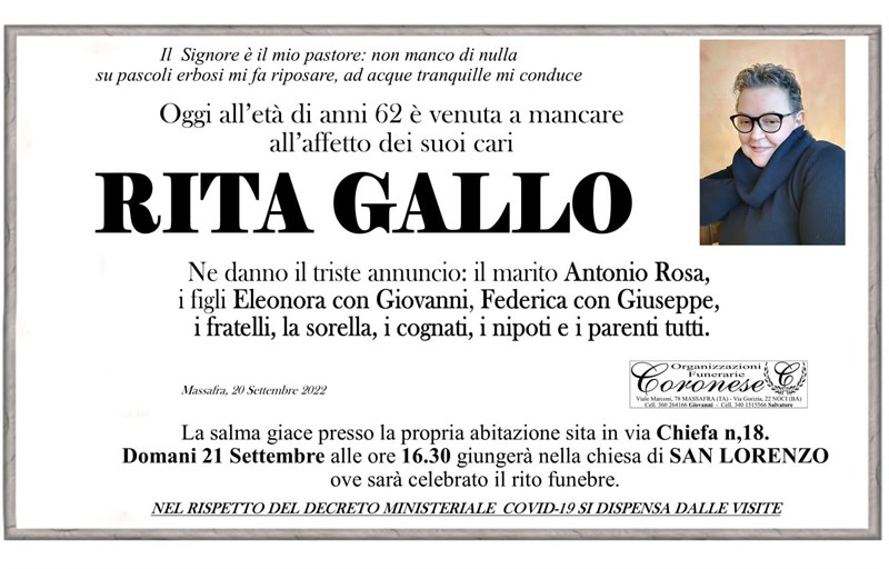 Anniversario di Rita Gallo