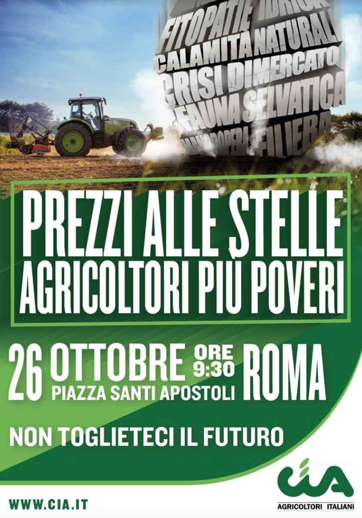 Crisi agricoltura, manifestazione nazionale a Roma