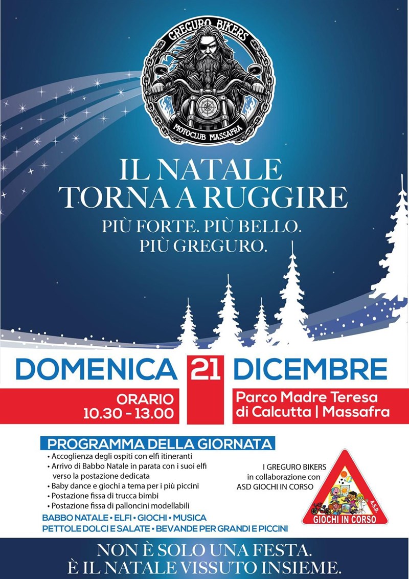 Il Natale torna a ruggire con i Greguro Bikers