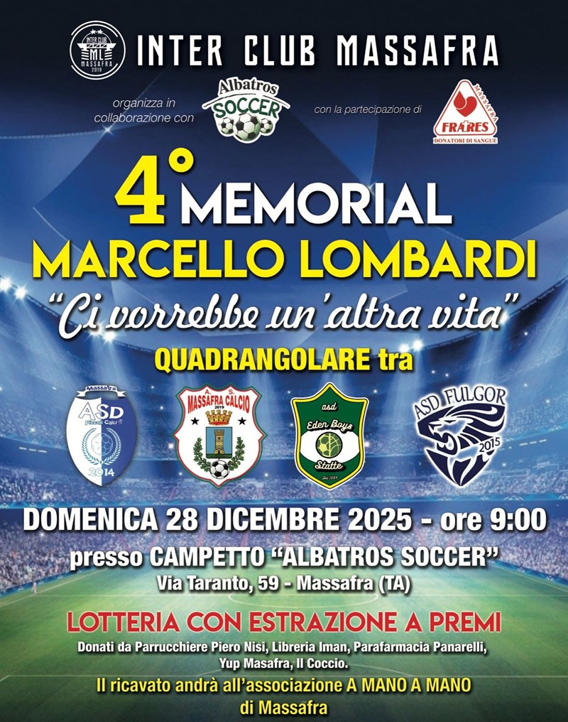 Memorial Marcello Lombardi, sport e solidarietà in campo