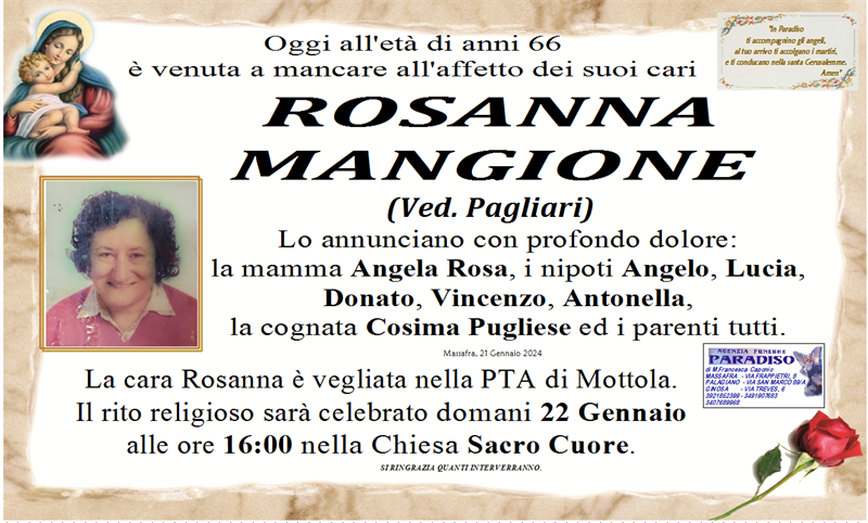 Trigesimo di Rosanna Mangione