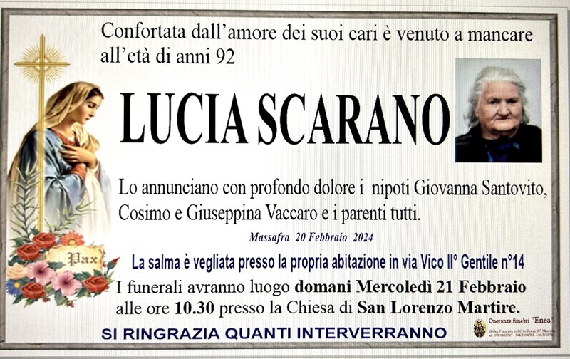 Trigesimo di Lucia Scarano