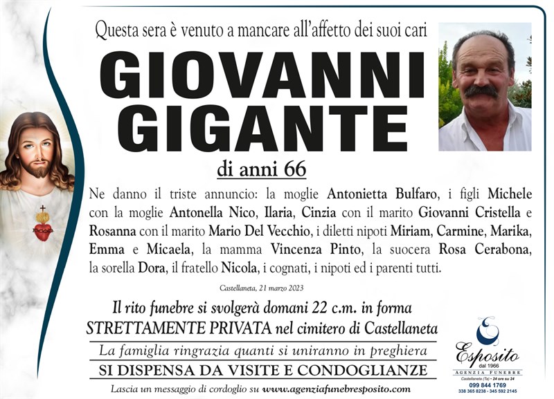 Anniversario di Giovanni Gigante