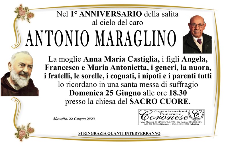 Anniversario di Antonio Maraglino