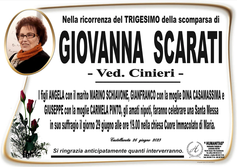 Trigesimo di Giovanna Scarati