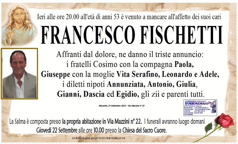 Trigesimo di Francesco Fischetti