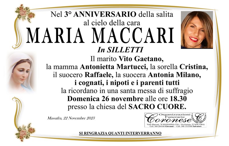 Anniversario di Maria Maccari