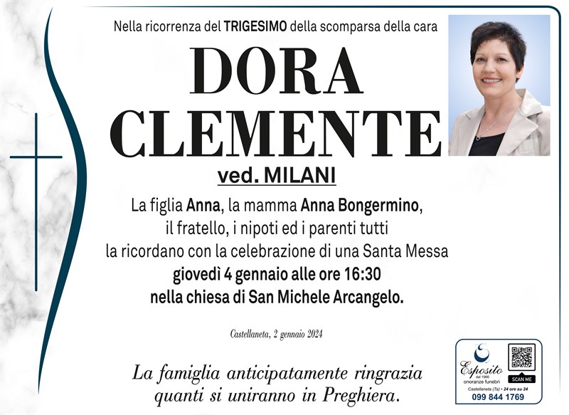 Trigesimo di Dora Clemente