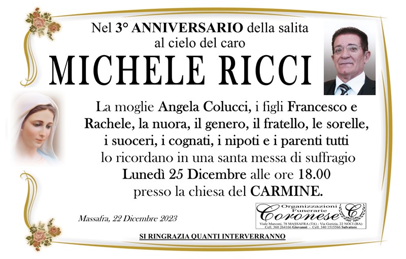 Anniversario di Michele Ricci