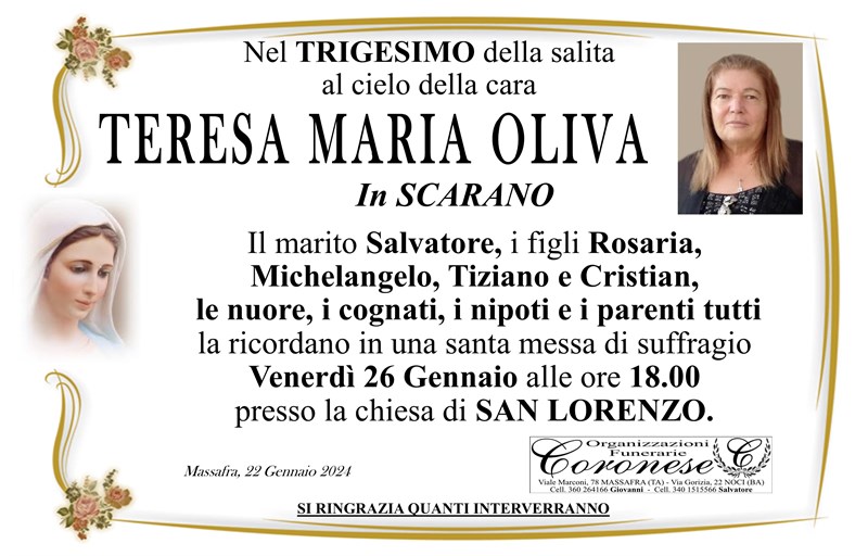 TERESA MARIA OLIVA