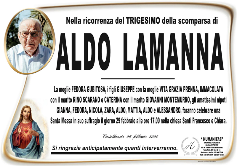 Trigesimo di Aldo Lamanna