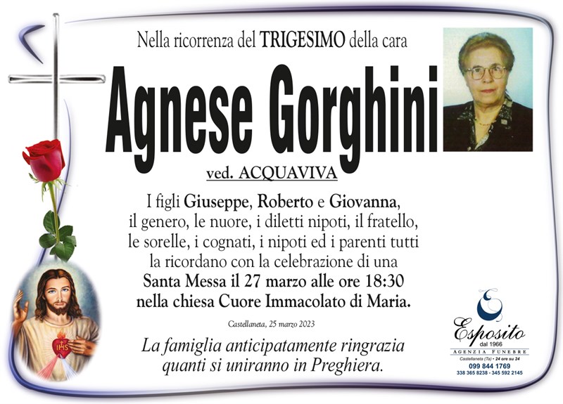 Trigesimo di Agnese Gorghini