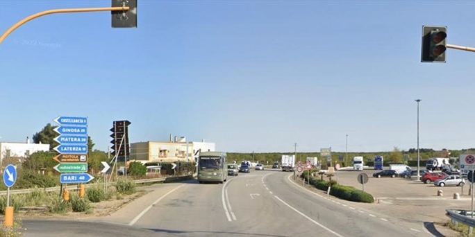 Statale 100 in località San Basilio Statale 100 in località San Basilio