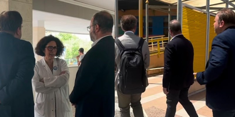Ospedale sotto la lente: sopralluogo di Di Cuia e Angelillo con i vertici Asl