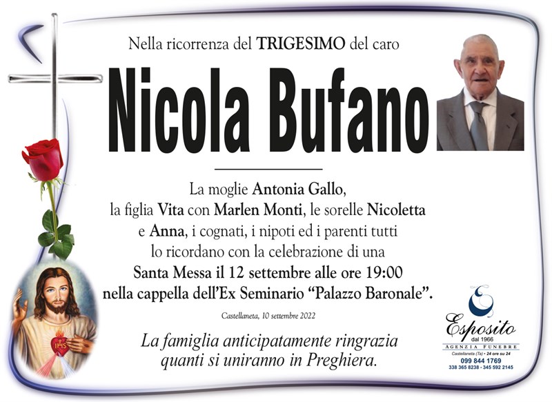 Trigesimo di Nicola Bufano