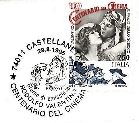 29 ago 1995, Francobollo dedicato a Rodolfo Valentino