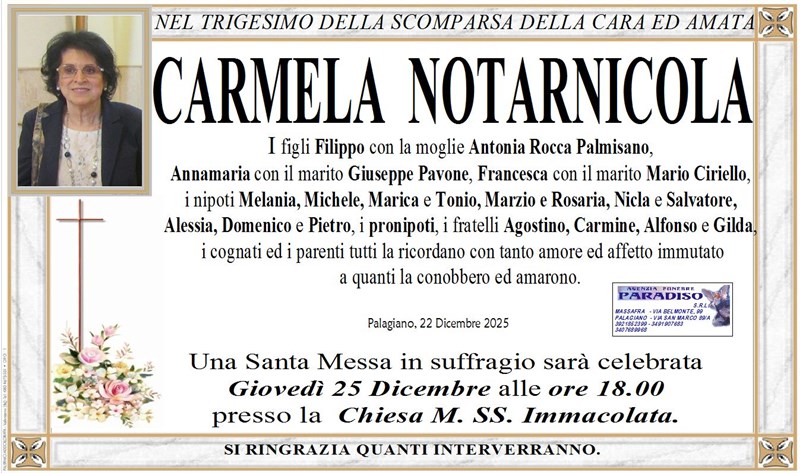 Trigesimo di Carmela Notarnicola