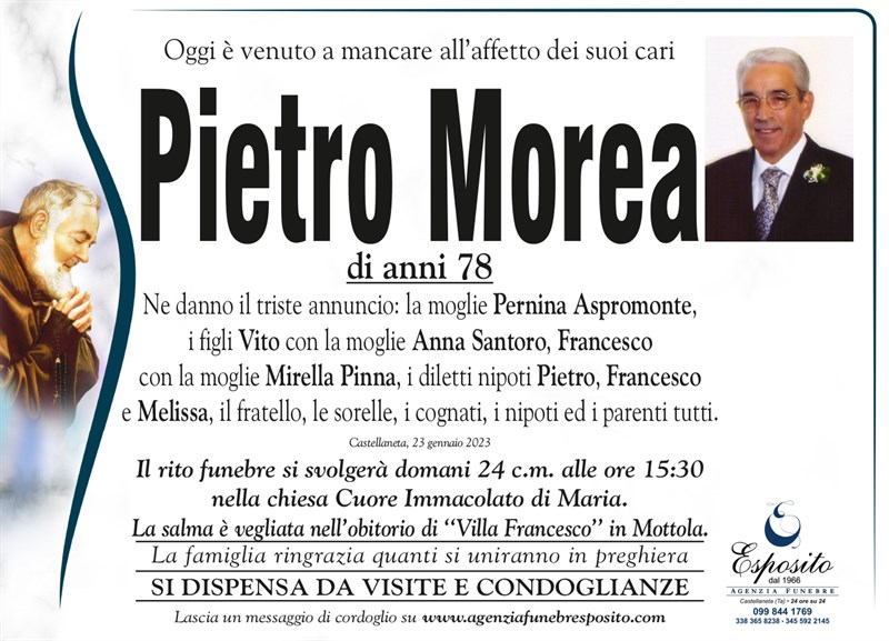 Trigesimo di Pietro Morea