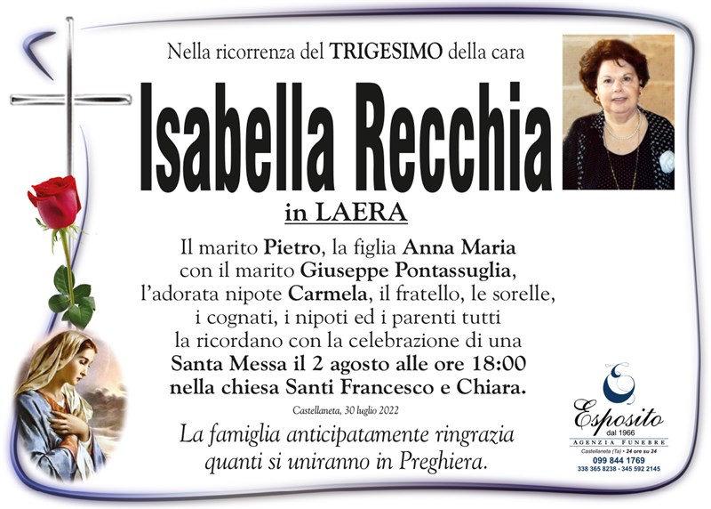 Trigesimo di Isabella Recchia