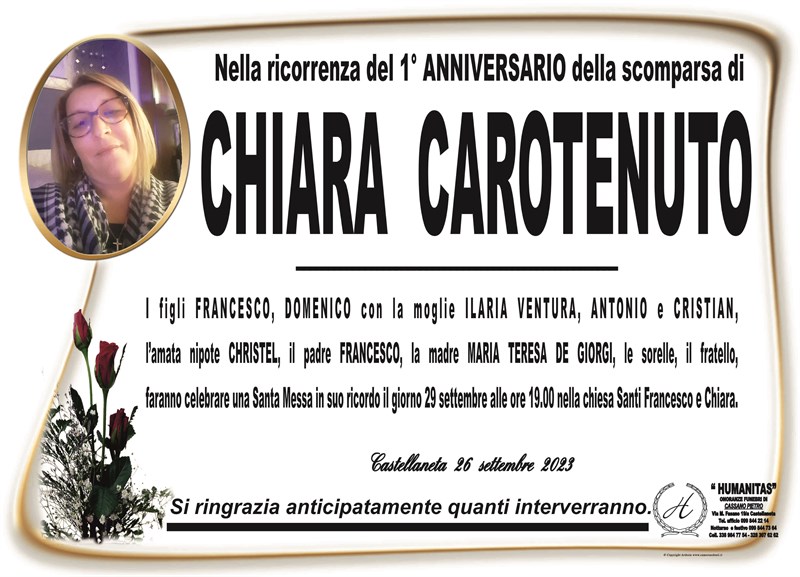Anniversario di Chiara Carotenuto