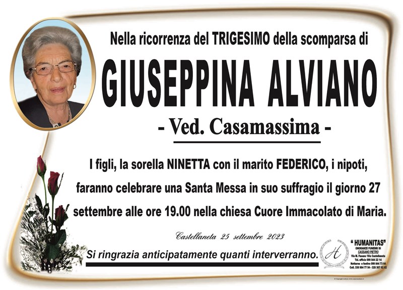 Trigesimo di Giuseppina Alviano