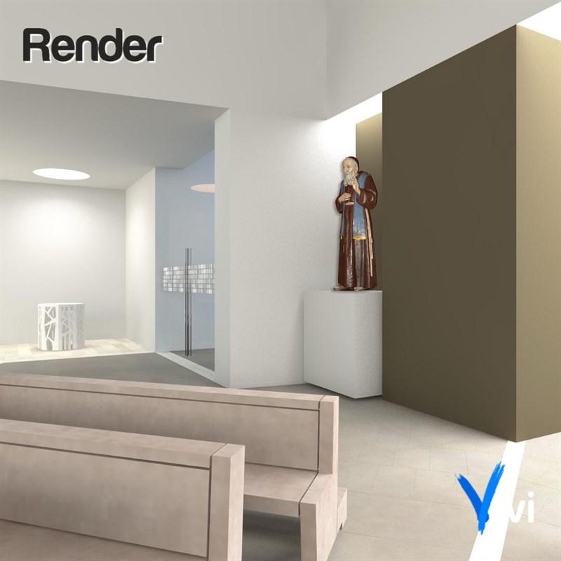 Render della nuova chiesa di San Leopoldo Mandic - Massafra 