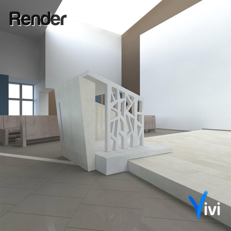 Render della nuova chiesa di San Leopoldo Mandic - Massafra 