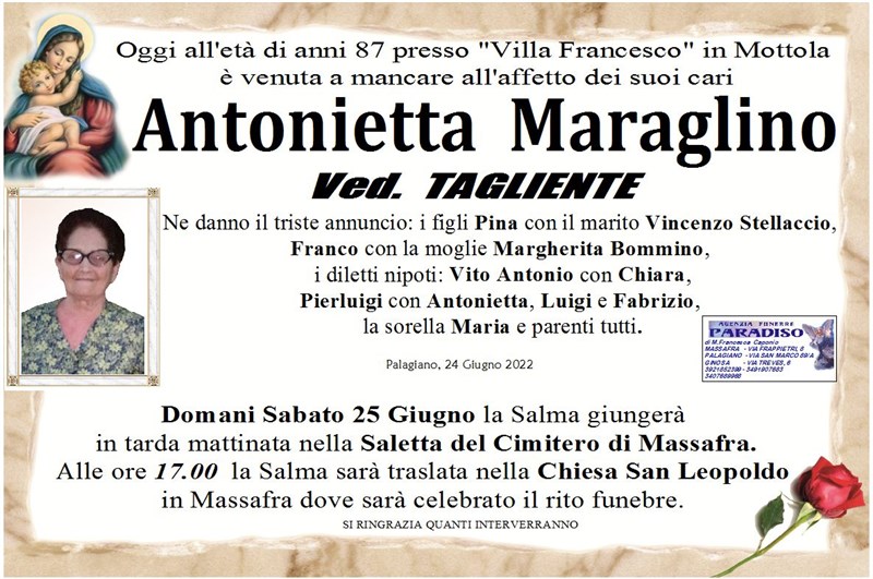 Trigesimo di Antonietta Maraglino