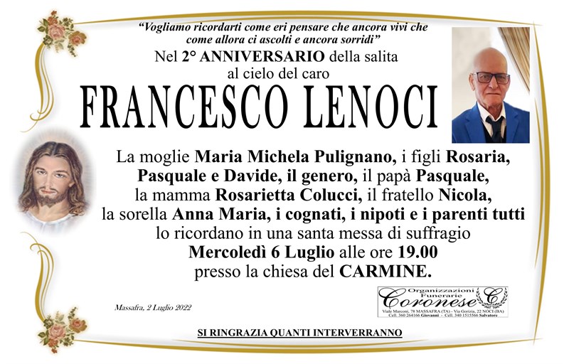 Anniversario di Francesco Lenoci