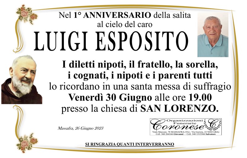 Anniversario di Luigi Esposito