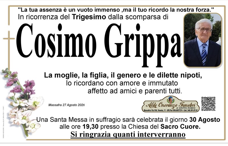 Trigesimo di COSIMO GRIPPA
