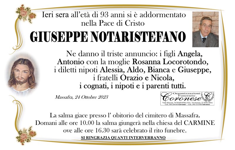 Trigesimo di Giuseppe Notaristefano