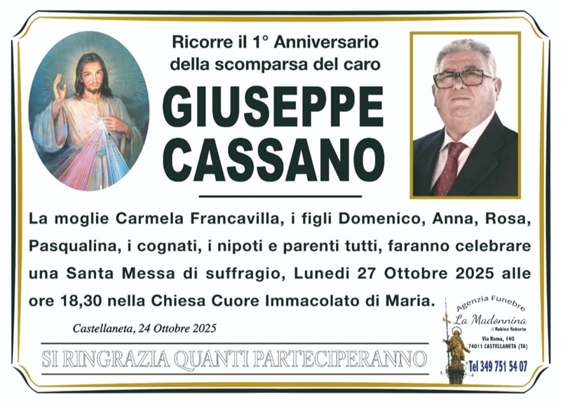 Anniversario di Giuseppe Cassano