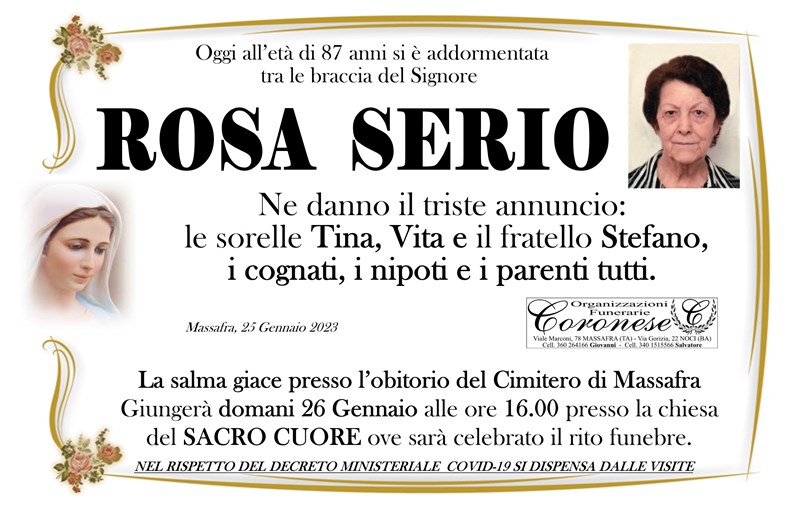 Anniversario di Rosa Serio